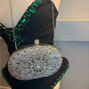 Sparkling Silver Evening Clutch